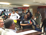 Durban mayor Zandile Gumede (holding the SA flag). 