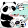 Cartoon Panda Pink Bow Cute Green Themes Desktop icon