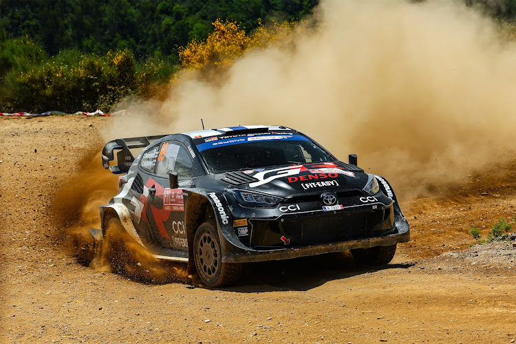 Toyota's reigning world champion Kalle Rovanpera (pictured) led team mate Sebastien Ogier by a second after the opening leg of Rally Portugal on Friday.