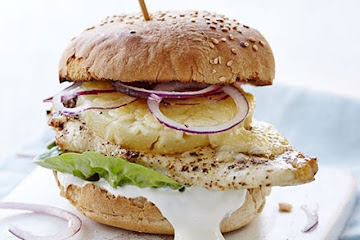 Cajun chicken & pineapple burger