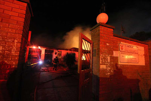 Mqanduli Magistrates Court was gutted by fire on Thursday night and many documents including dockets were destroyed. Picture:LULAMILE FENI