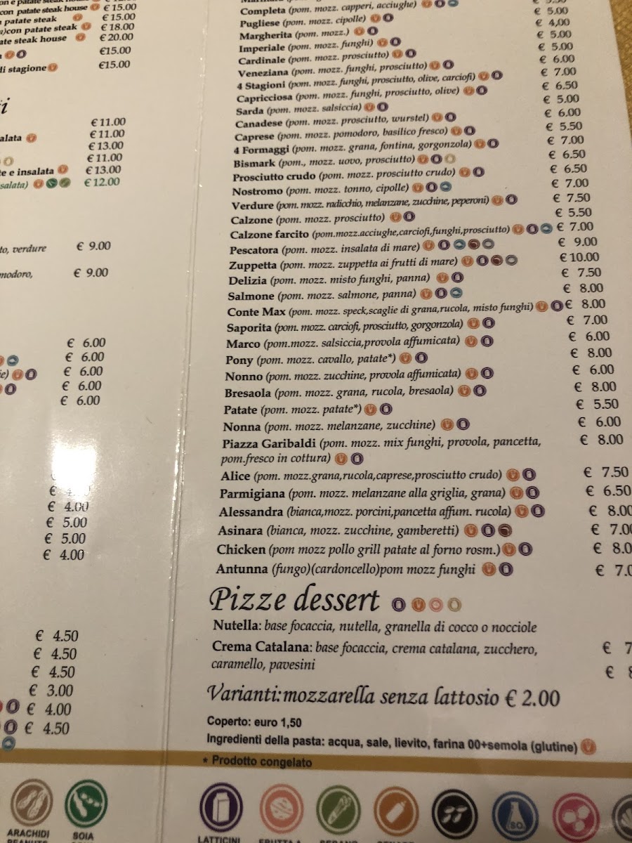 Piazza Garibaldi gluten-free menu