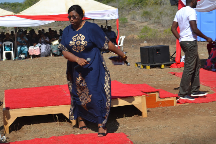 Malindi MP Aisha Jumwa in Kilifi on Friday, May 3