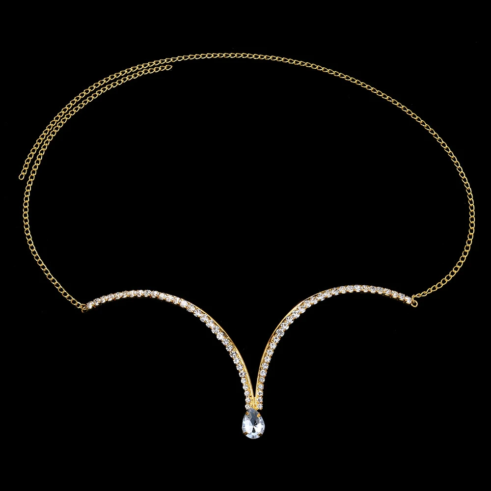 Title 1, Prachtige, gebogen waterdruppel body chain met ...