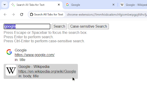 Search All Tabs (Simple but Fast)