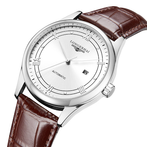 Title 6, Mens Black and White Quartz Watch with Leather...