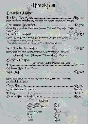 Vam's Cafe & Comida menu 