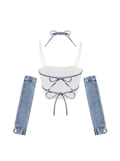 Title 4, Butterfly Suit Suspender Hanging Neck Vest Lace...