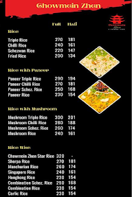 Chowmein Zhen menu 3