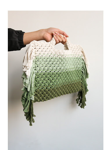 Title 6, Simple Cotton String Woven Handbag, a lightweig...