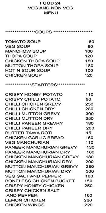 Food 24 menu 