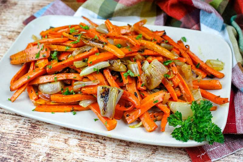 A Platter Of Roasted Carrots, Thanksgiving Favorite.