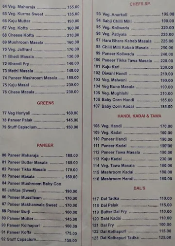 Abhishek Pure Veg menu 