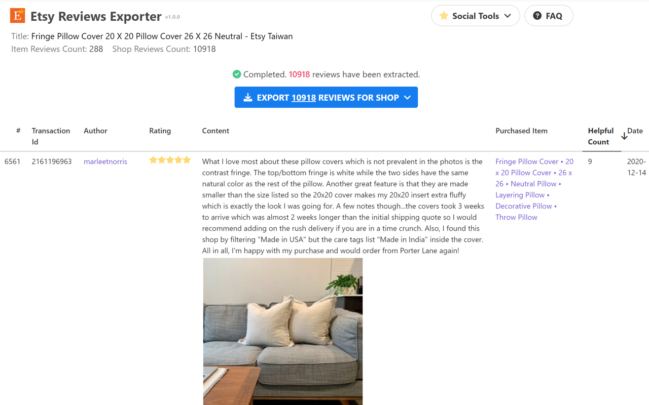 Etsy Reviews Exporter | Images Preview image 4