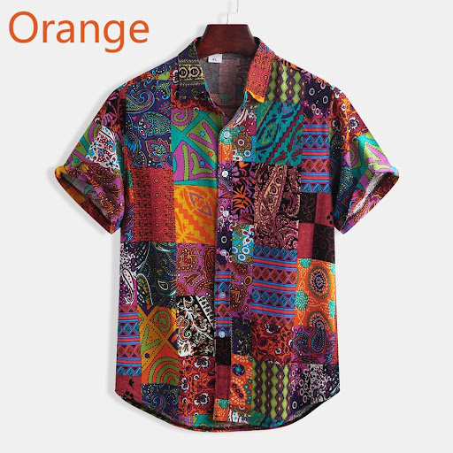 Title 4, Casual Square Print Short Sleeve Shirt