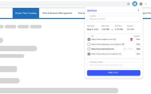 ZeroTime for Chrome