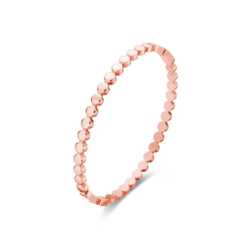 Title 3, Bracelet en acier titane avec perles rondes ten...