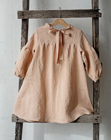 Robe enfant manches longues, col en - 2