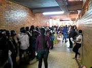 Long queues of students hoping to register  at TUT Soshanguve campus.