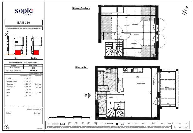 Vente appartement 2 pièces 60 m² à Saint-Pierre-Quiberon (56510), 295 000 €