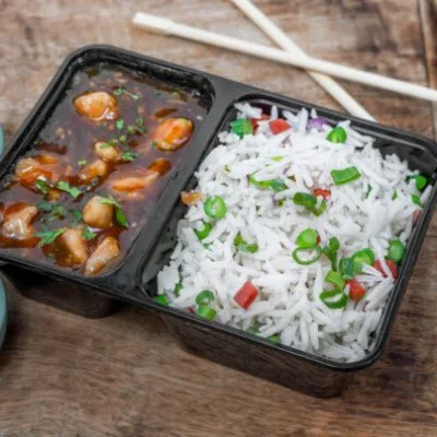 Chicken Manchurian With Fried Rice Bowl