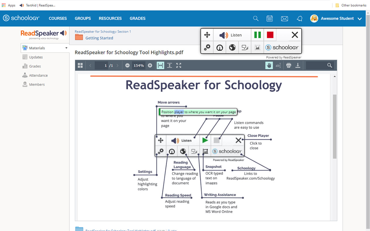 ReadSpeaker® for Schoology Preview image 0