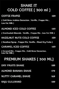 Shake Club menu 1