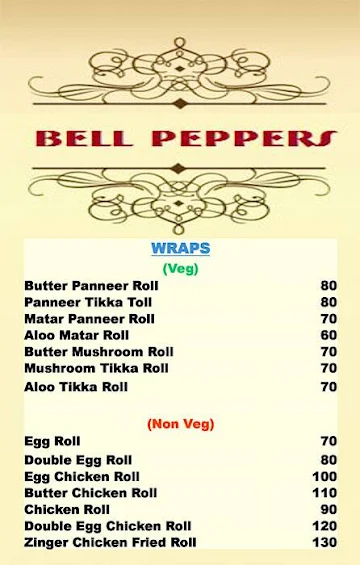 Bell Peppers menu 