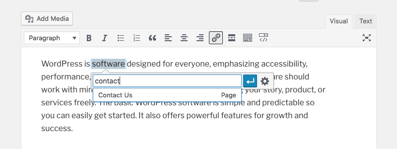 Melhor pesquisa de links internos do WordPress