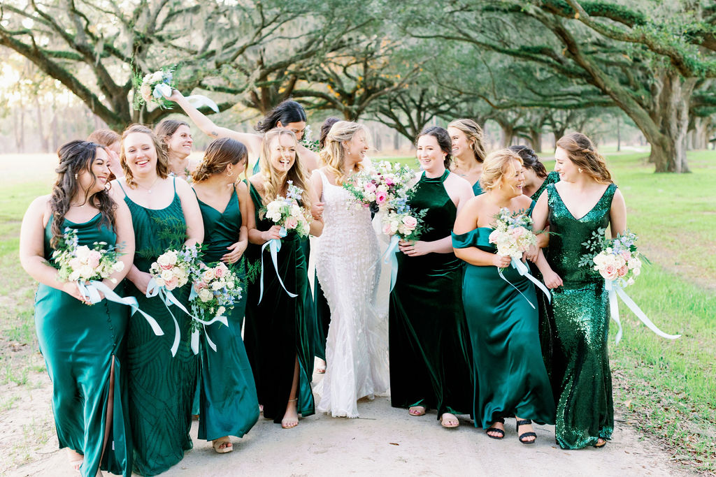 green color wedding dress