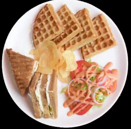 Belgium Waffle Sandwich Brunch