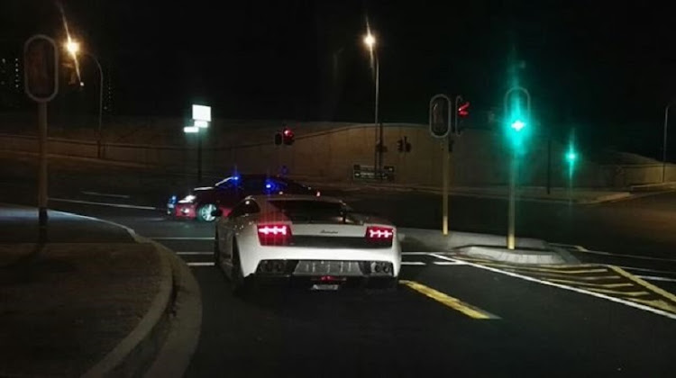 Officers prove they are fast enough to nab Lamborghini driver.