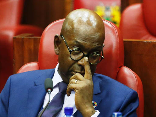 Safaricom CEO Bob Collymore when he appeared before the Communication, Information and Innovation committee of parliament on inquiry into legislative and regulatory gaps affecting competition in the tele-communication sub sector. August 6, 2018. Photo/Jack Owuor