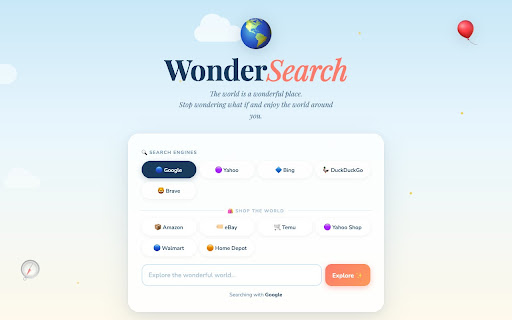WonderSearch — New Tab screenshot 1