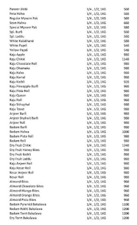 Estaa Sweets menu 2