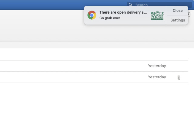 Delivery Slot Monitoring chrome extension