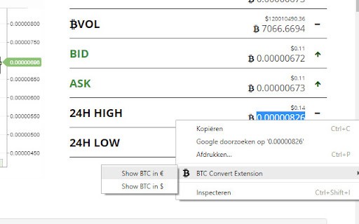 BTC Convert Extension