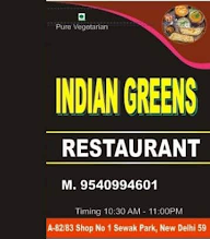 Indian Greens Restaurant menu 2