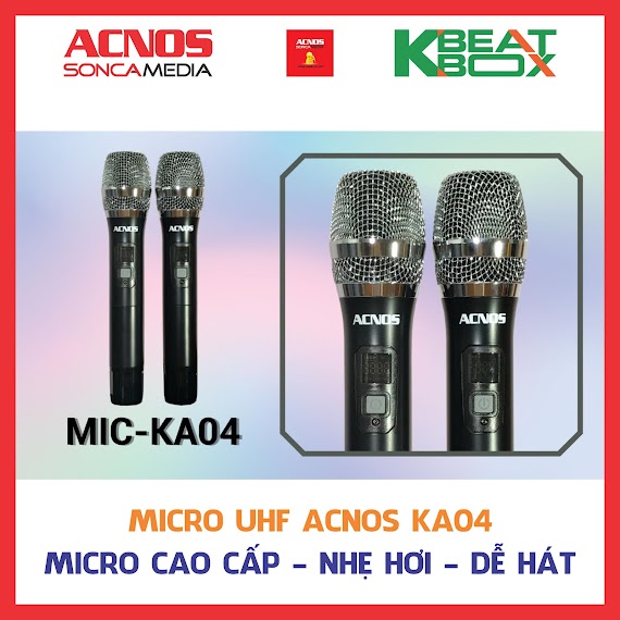 Micro Không Dây Uhf Acnos Ka04 (Micro Rời - 1 Cặp) [Hàng Chính Hãng]