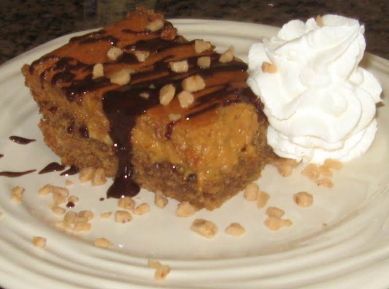 Caramel, Chocolate & Almond Gooey Butter Cake