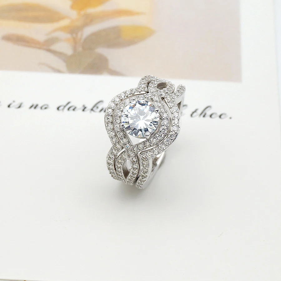 Nouvelle Bague en Argent Sterling 925 pour Femme Ensemble de Bagues Combinées Élégance et Raffinement Idéal pour Offrir ou Porter au Quotidien