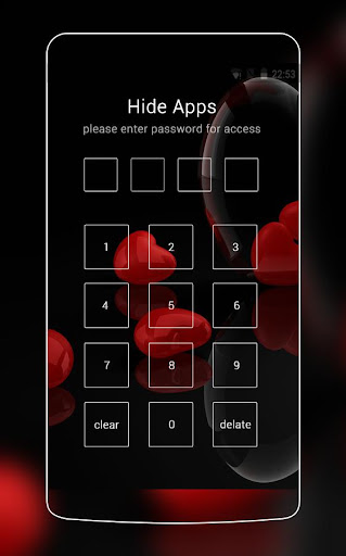 Romantic Hearts Theme Red Color Black heart Love