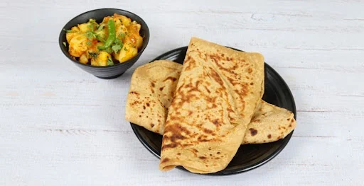 2 Plain Paratha with Aloo Jeera