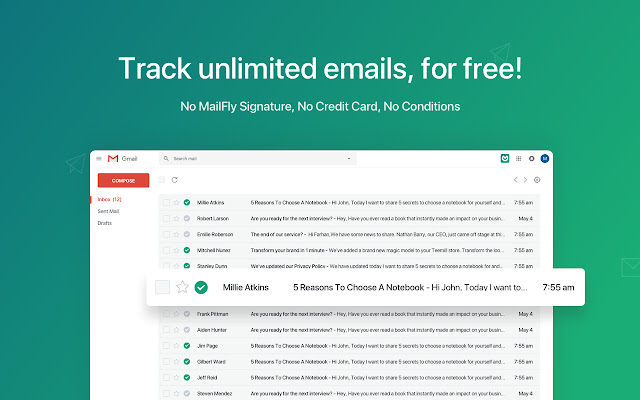 Free Gmail Email Tracking - MailFly logo