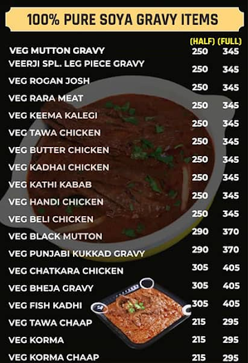 Veer Ji Malai Chaap Wale menu 