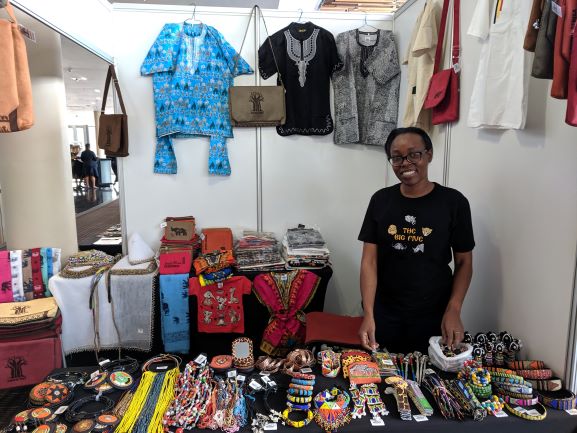 Esther Githinyi, director at Kwazinto African Crafts which was selling wares at the Community Village at the SA AIDS Conference.