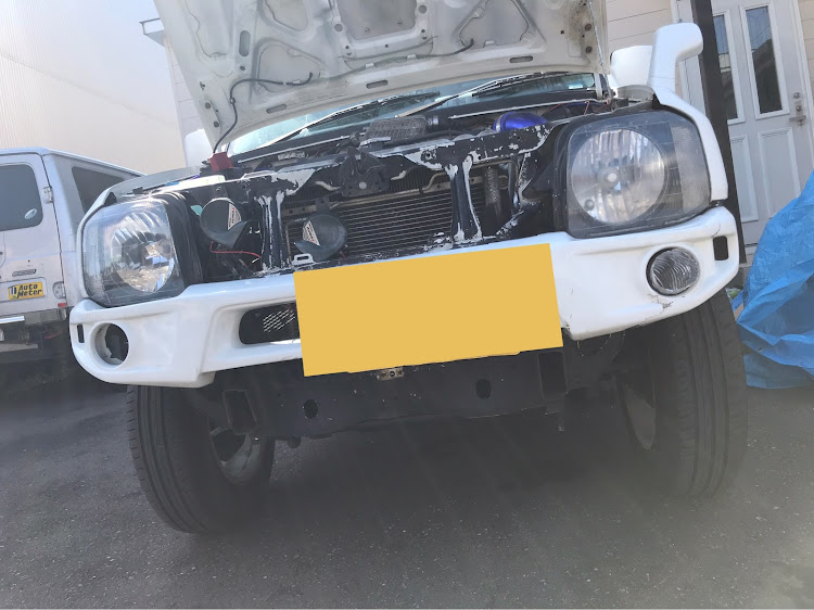 AZ-オフロードのアルミエアダクト・DIY・ジムニーJB23・AZオフロードに関するカスタム事例の投稿画像1枚目