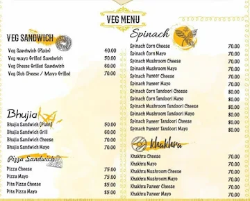 Royal Sandwich menu 