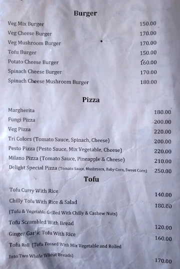 India Delight Cafe menu 