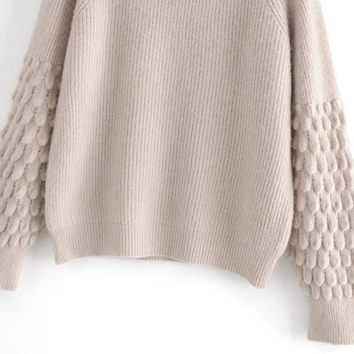 Title 2, Loose And Lazy Style Lantern Sleeve Fashion Kni...